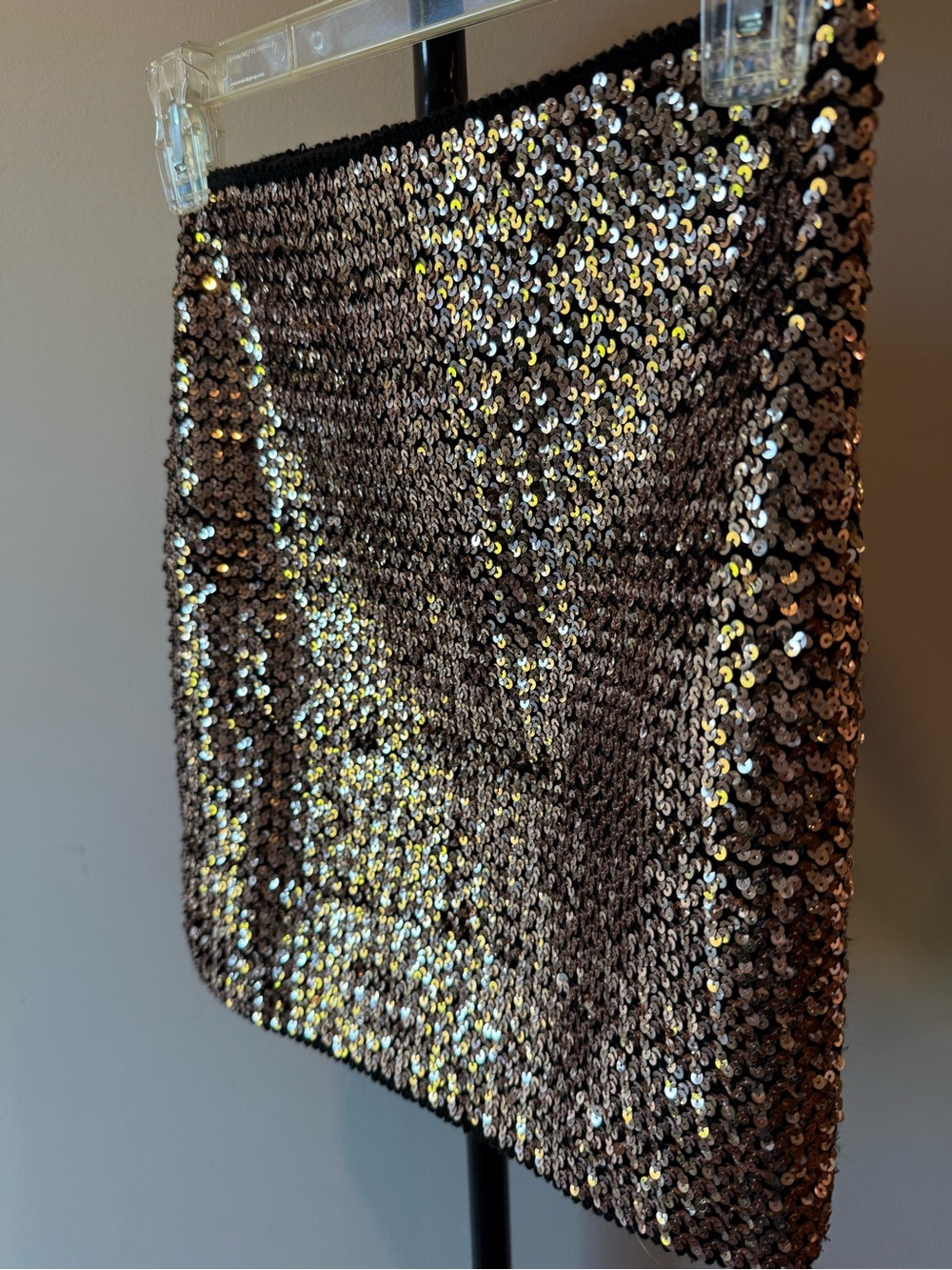 Bronze Sequin Mini Skirt — Sparkle-Ready Party Style